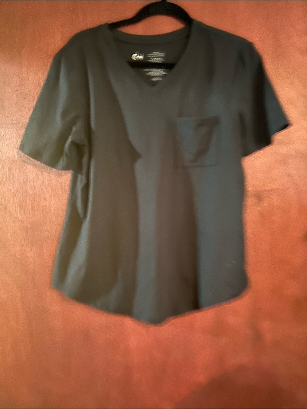 ZYIA Women’s Black V-Neck Pocket Tee